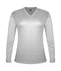 Badger Sport  Women's Tri-blend ' V-neck L/s T