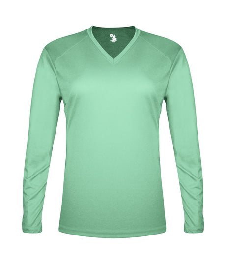 Badger Sport  Women's Tri-blend ' V-neck L/s T