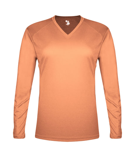 Badger Sport  Women's Tri-blend ' V-neck L/s T