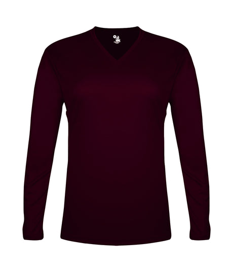 Badger Sport  Women's Tri-blend ' V-neck L/s T