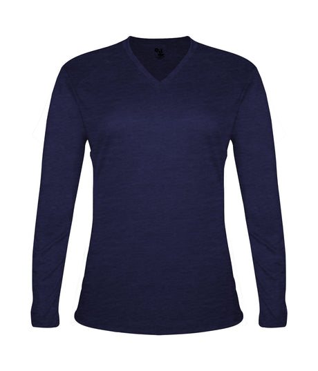 Badger Sport  Women's Tri-blend ' V-neck L/s T