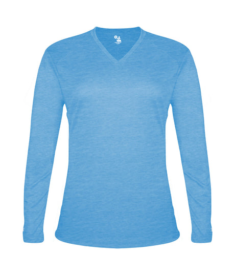 Badger Sport  Women's Tri-blend ' V-neck L/s T