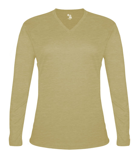 Badger Sport  Women's Tri-blend ' V-neck L/s T