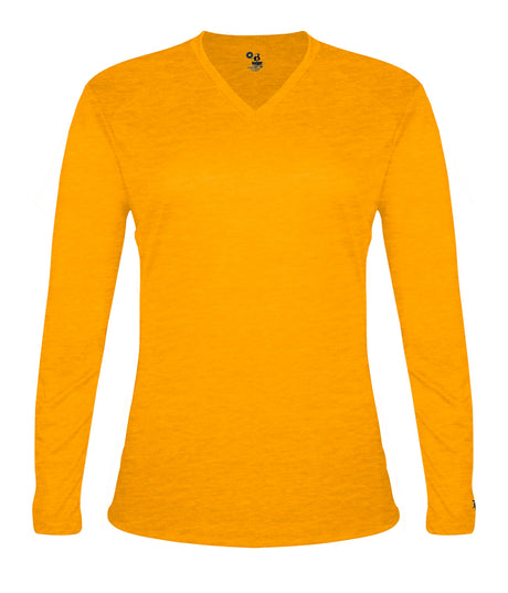 Badger Sport  Women's Tri-blend ' V-neck L/s T