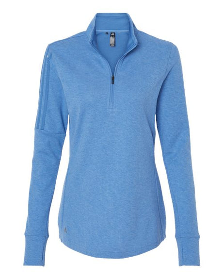 adidas Women's 3-Stripes Quarter-Zip Sweater Pullover-1