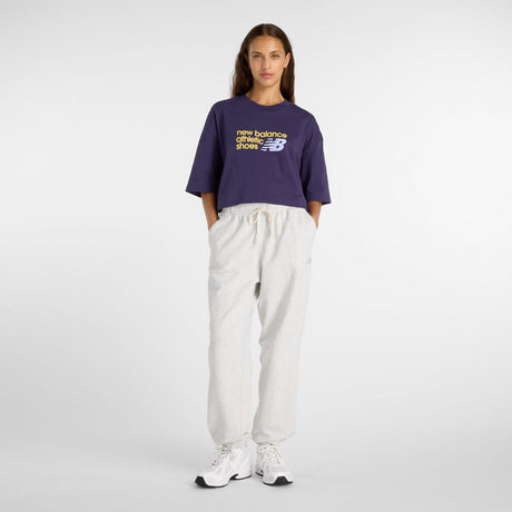 New Balance Women's Athletics Premium Chest Logo Cropped T-Shirt-1
