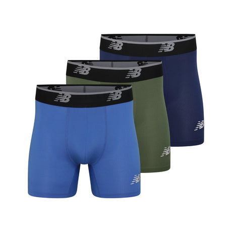 New Balance Men's Mesh 5 Inch Boxer Brief No Fly 3 Pack