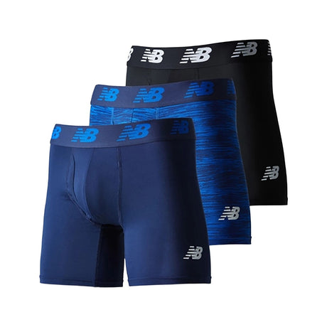 New Balance Men's Premium 6 Inch Boxer Brief with Fly 3 Pack
