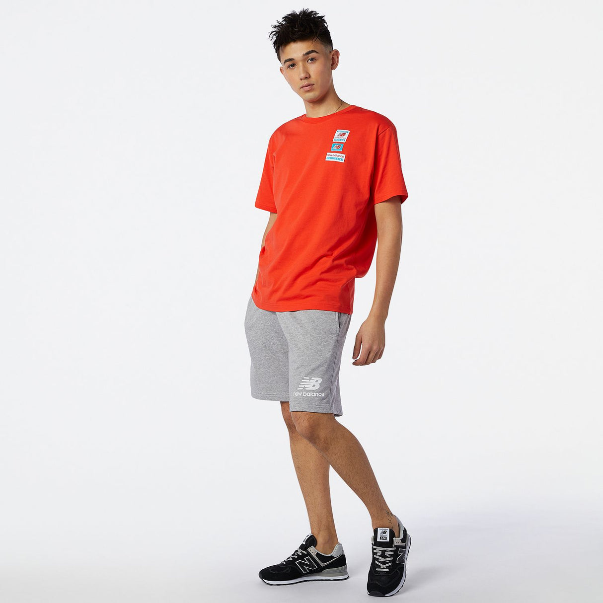 New Balance Men's Essentials Stacked Logo Shorts-3