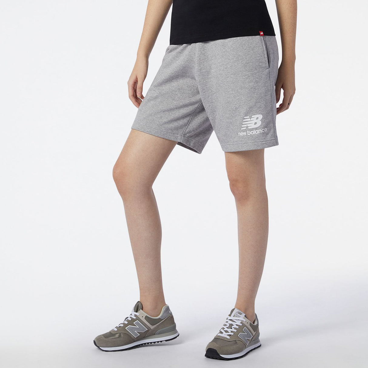 New Balance Men's Essentials Stacked Logo Shorts-7