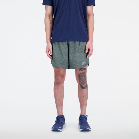 New Balance Men's Printed Impact Run 5 Inch Shorts-1