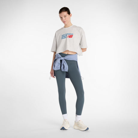 New Balance Women's Athletics Premium Chest Logo Cropped T-Shirt-1