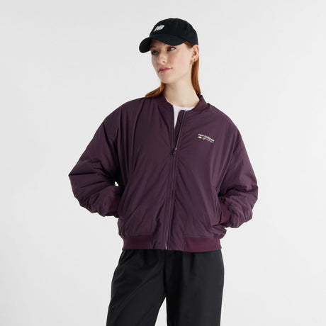 New Balance Women's Linear Heritage Woven Bomber Jacket-1