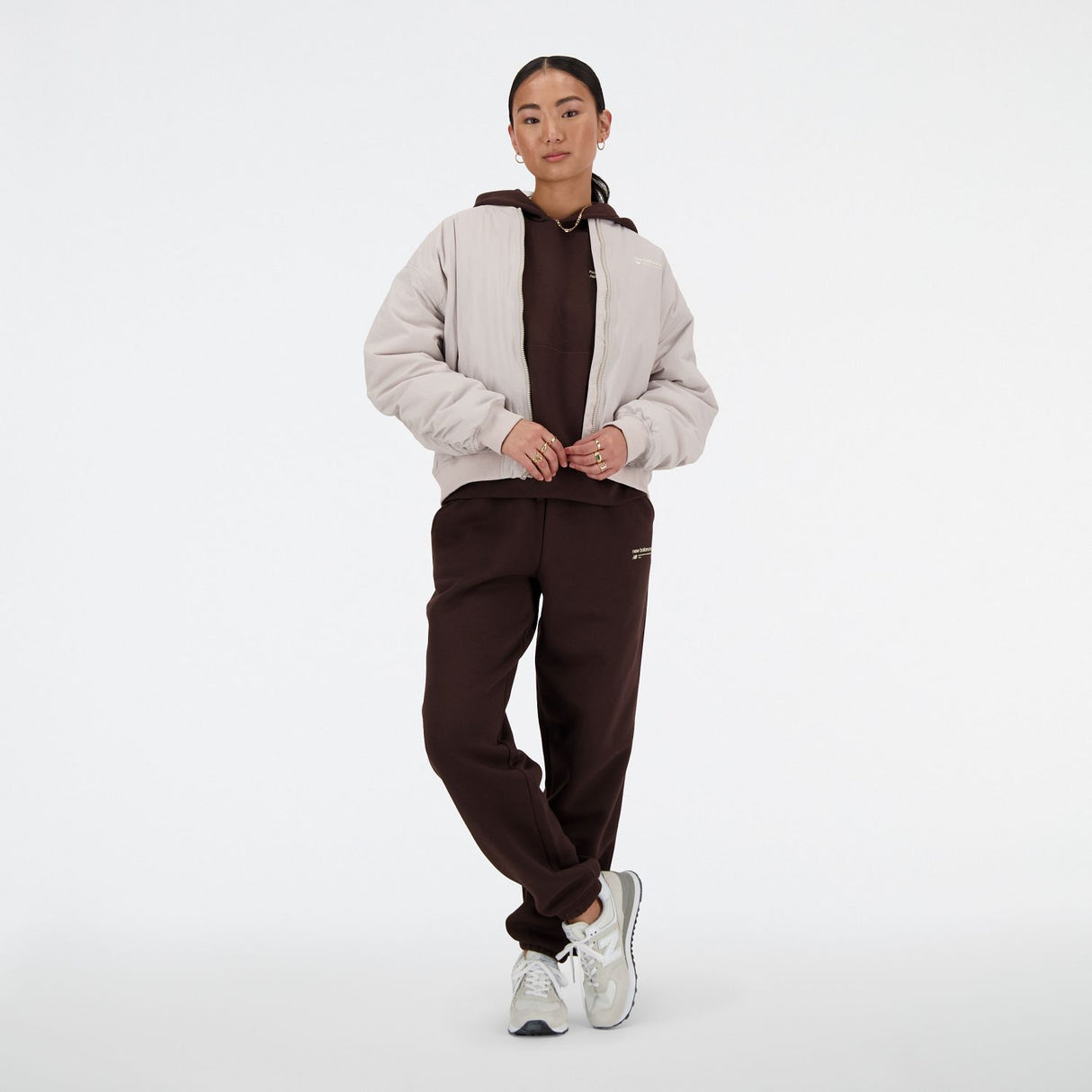 New Balance Women's Linear Heritage Woven Bomber Jacket-5