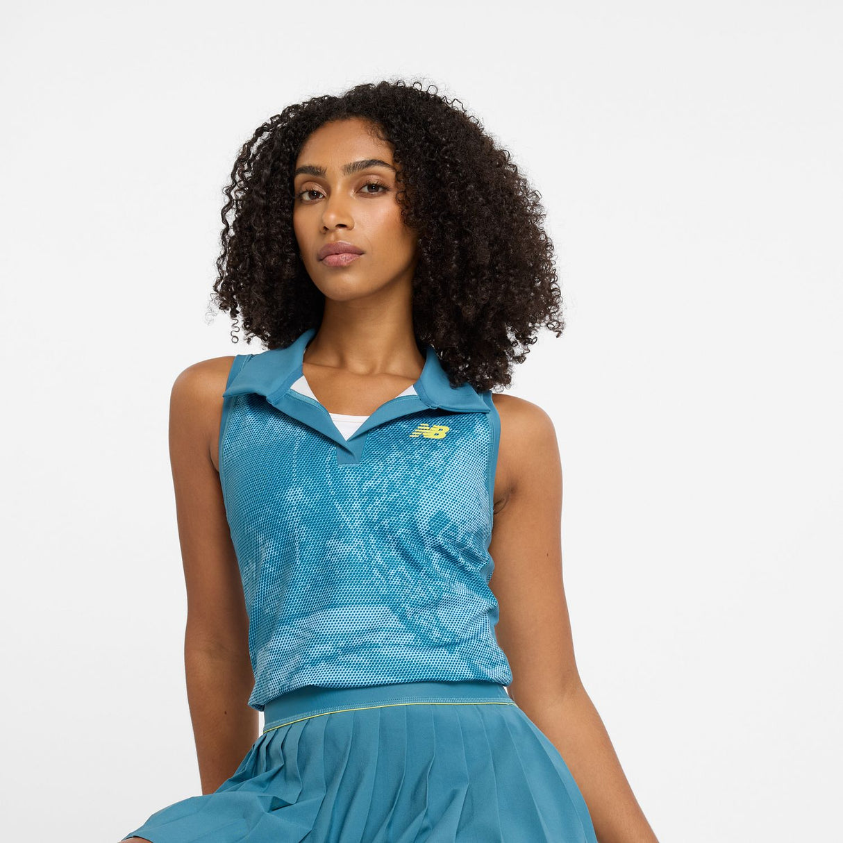 New Balance Women's Printed Collared Tournament Tank-2