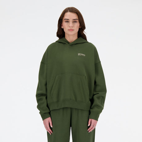 New Balance Women's Linear Heritage Brushed Back Fleece Hoodie-1