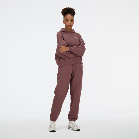 New Balance Women's Linear Heritage Brushed Back Fleece Hoodie-1