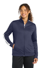 Sport-Tek Women's    Tricot Sleeve Stripe Track Jacket