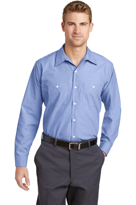 Red Kap Men's   Long Sleeve Striped Industrial Work Shirt