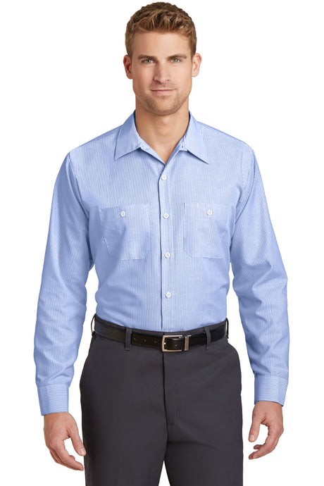 Red Kap Men's   Long Sleeve Striped Industrial Work Shirt