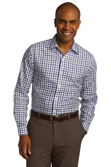 Red House Men's   Tricolor Check Slim Fit Non-Iron Shirt