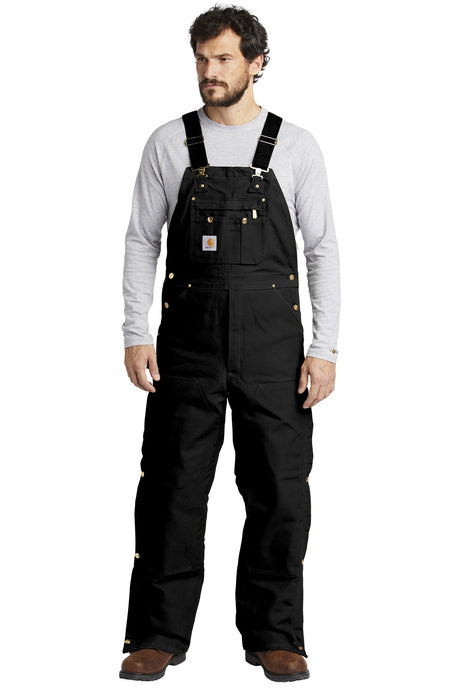 Carhartt Men's    Duck Quilt-Lined Zip-To-Thigh Bib Overalls