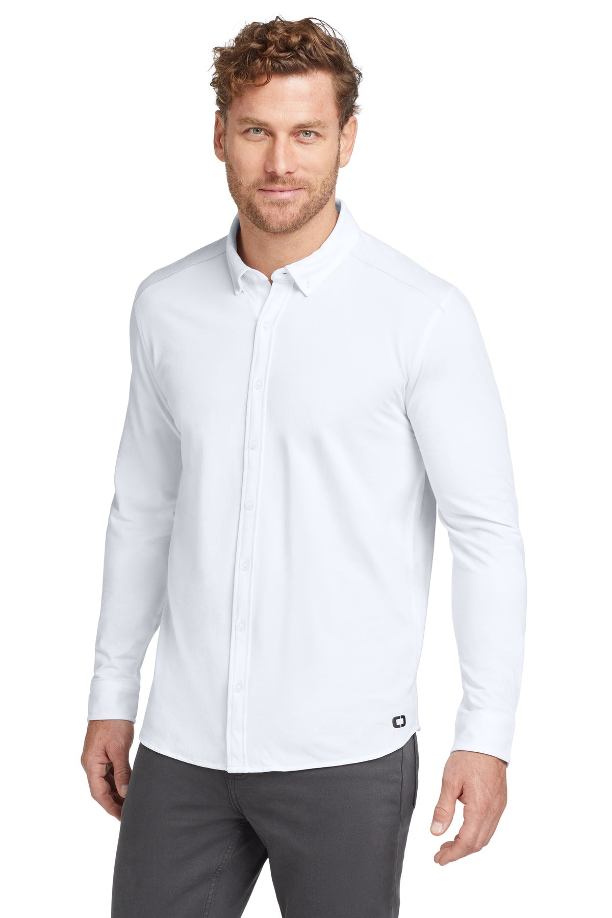 OGIO Men's     Code Stretch Long Sleeve Button-Up