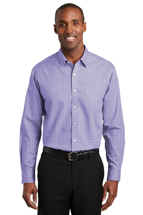 Red House Men's   Windowpane Plaid Non-Iron Shirt