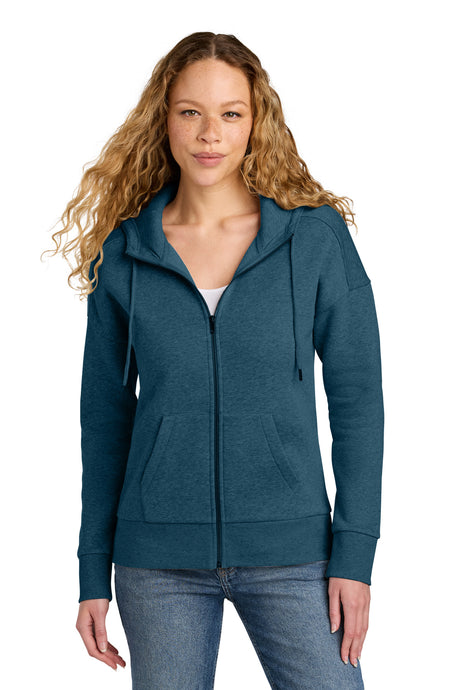 District Women's    Perfect Weight    Fleece Drop Shoulder Full-Zip Hoodie DT1104