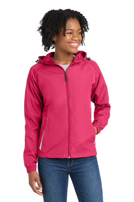 Sport-Tek Women's   Colorblock Hooded Raglan Jacket