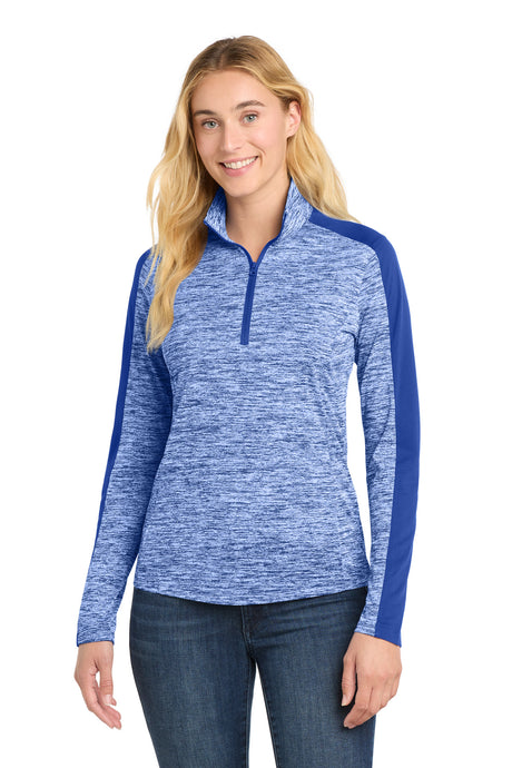 Sport-Tek Women's   PosiCharge   Electric Heather Colorblock 1/4-Zip Pullover