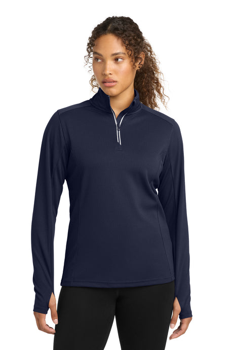 Sport-Tek Women's   Sport-Wick   Textured 1/4-Zip Pullover
