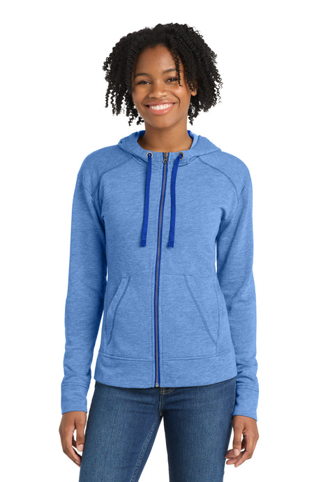 Sport-Tek Women's    PosiCharge    Tri-Blend Wicking Fleece Full-Zip Hooded Jacket LST293