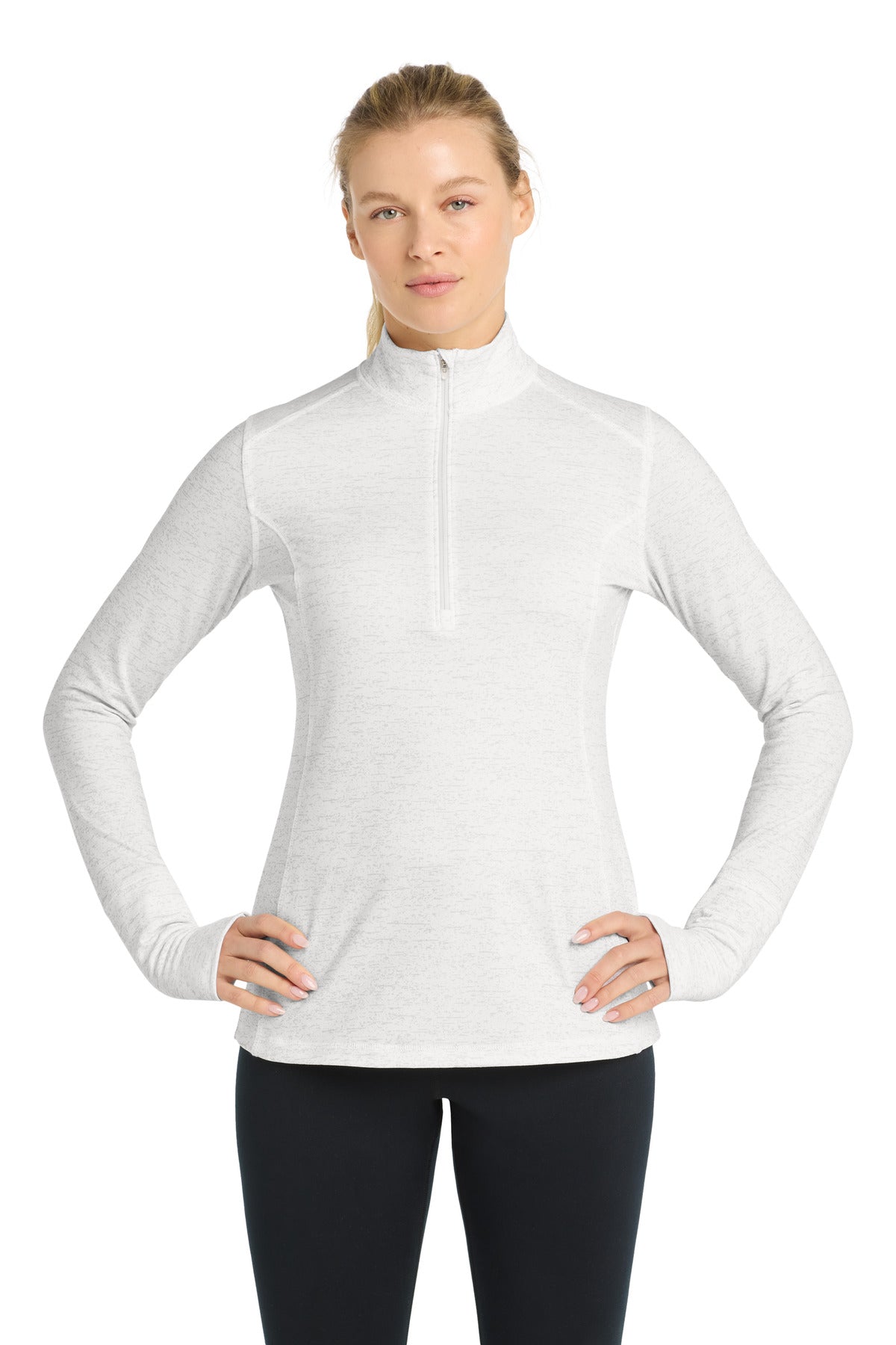 Sport-Tek Women's    Sport-Wick    Stretch Reflective Heather 1/2-Zip Pullover
