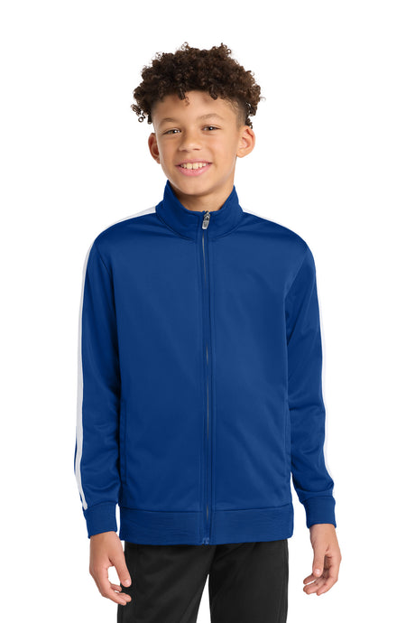 Sport-Tek Youth    Tricot Sleeve Stripe Track Jacket