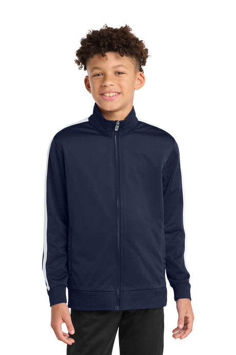 Sport-Tek Youth    Tricot Sleeve Stripe Track Jacket