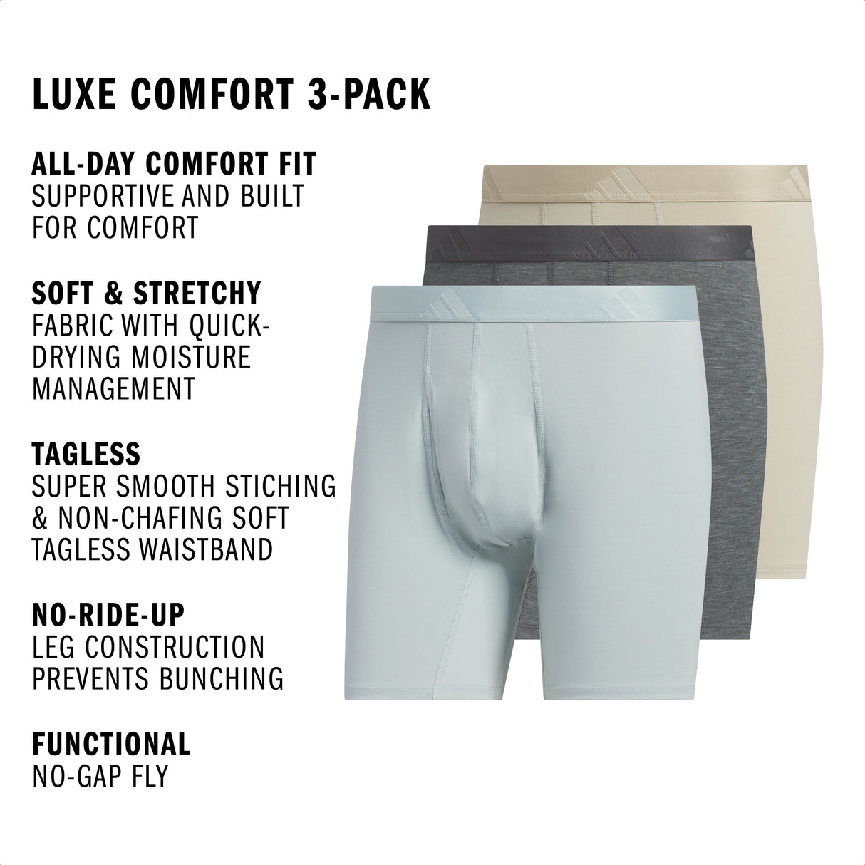 adidas Men's Luxe Comfort 3-Pack Boxer Brief-2