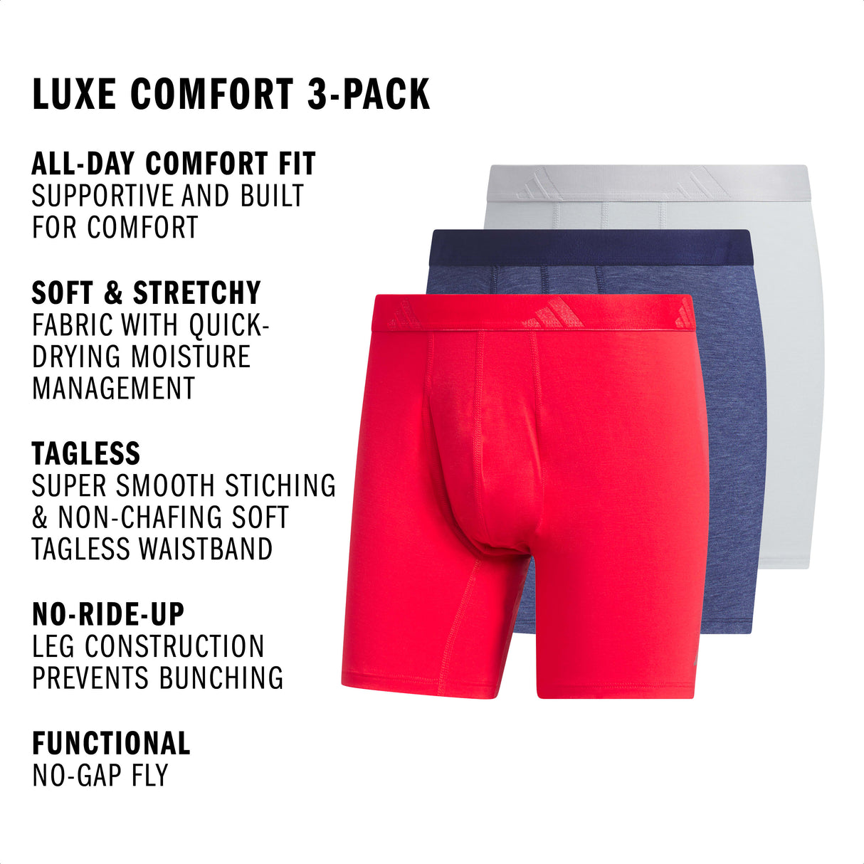 adidas Men's Luxe Comfort 3-Pack Boxer Brief-2