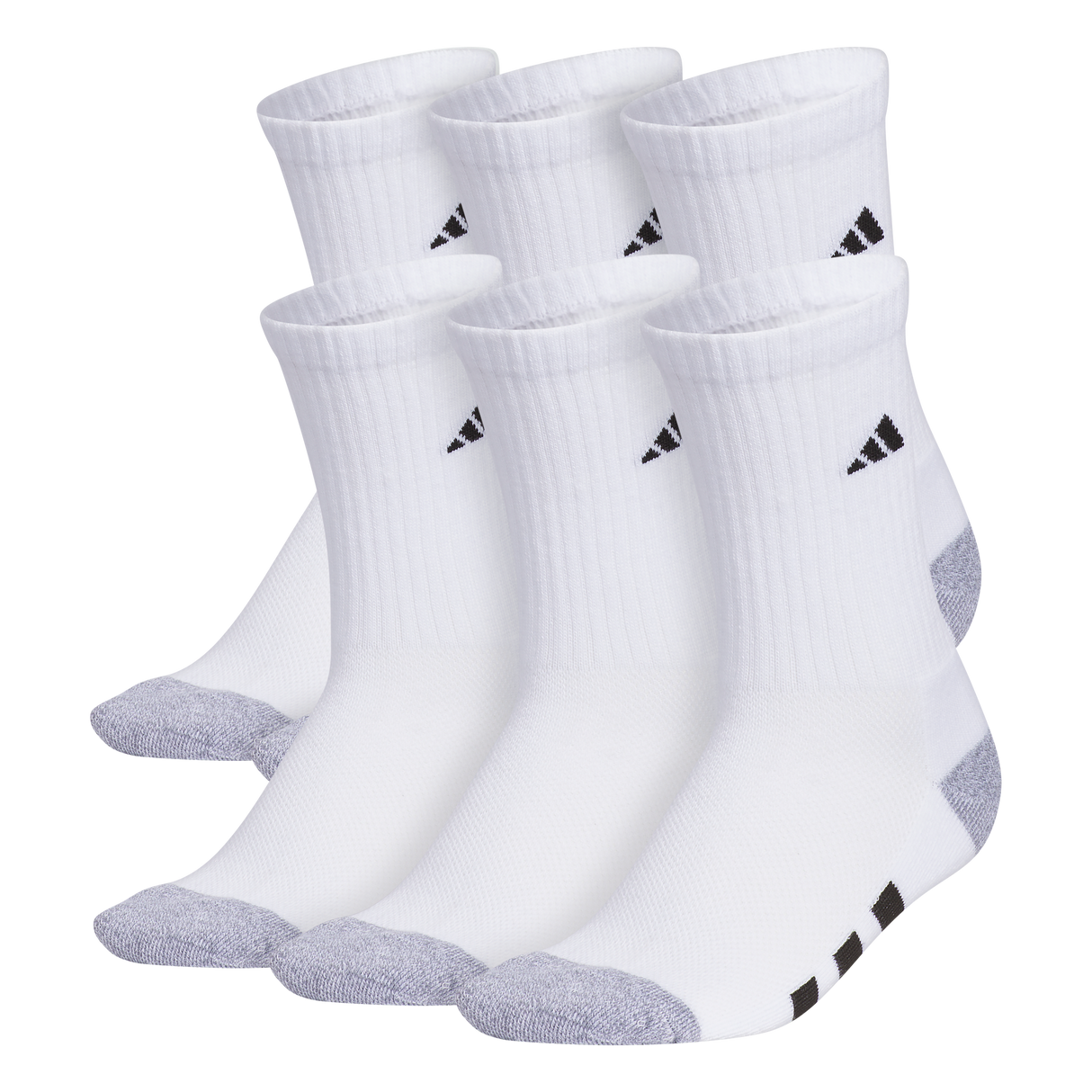 adidas Youth Athletic Cushioned 6-Pack Crew Sock-1