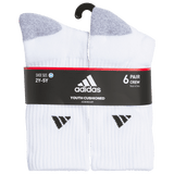 adidas Youth Athletic Cushioned 6-Pack Crew Sock-6