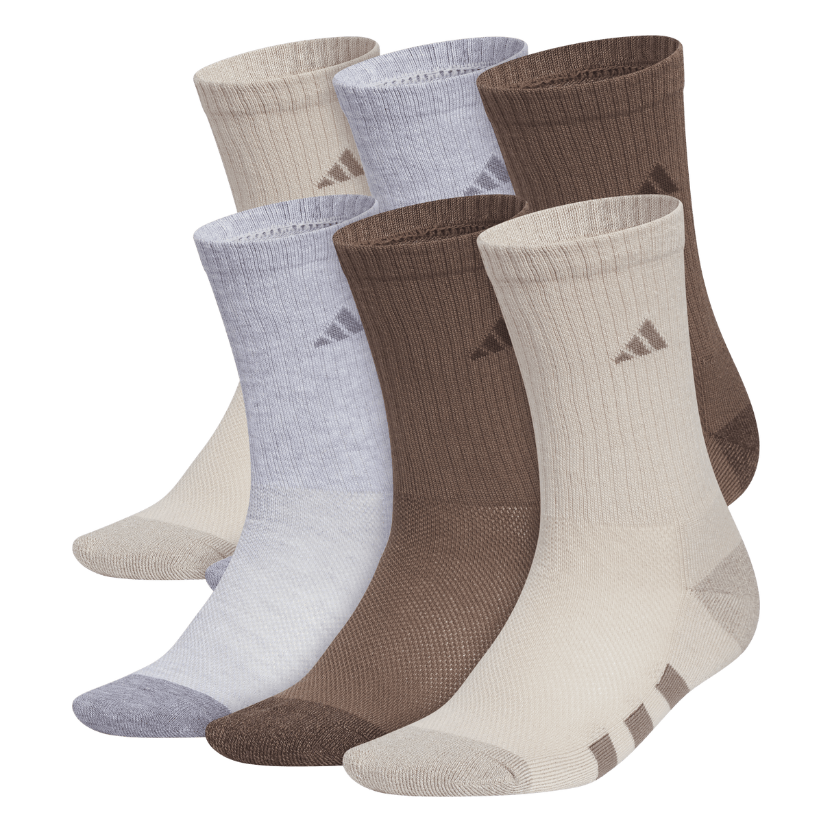 adidas Youth Athletic Cushioned 6-Pack Crew Sock-1