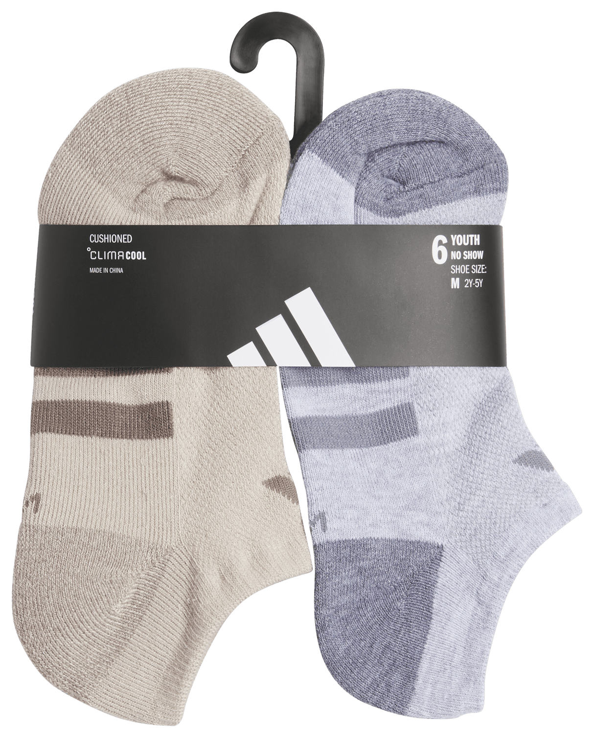 adidas Youth Athletic Cushioned 6-Pack No Show Sock-6