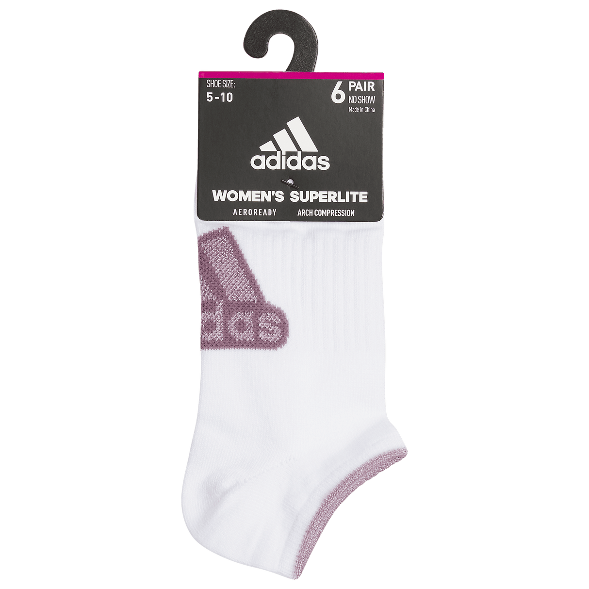 adidas Women's Superlite Classic 6-Pack No Show Sock-8
