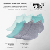 adidas Women's Superlite Classic 6-Pack No Show Sock-2