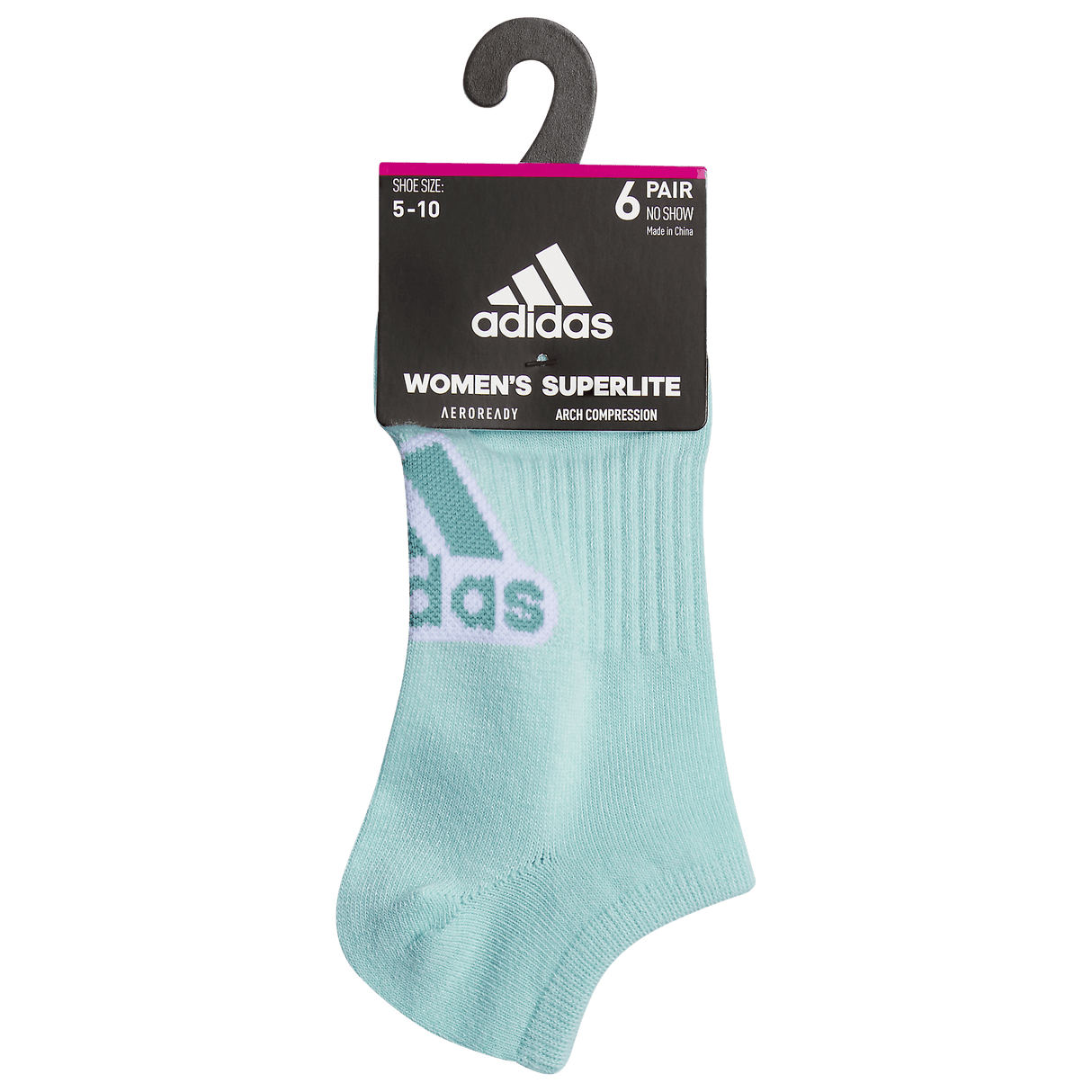 adidas Women's Superlite Classic 6-Pack No Show Sock-8