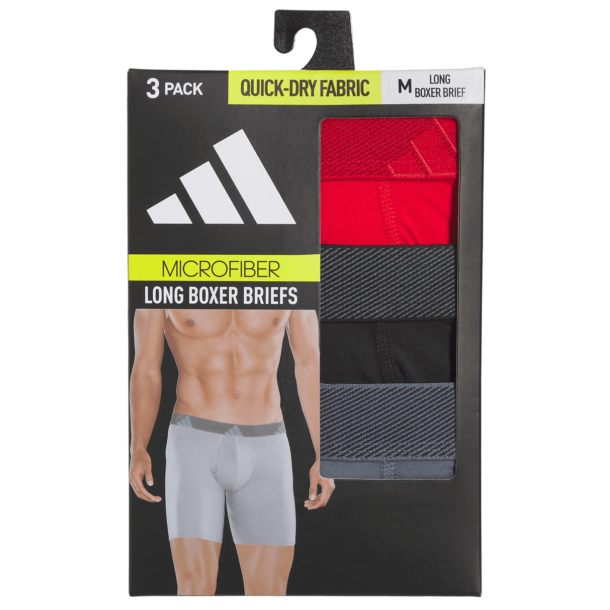 adidas Men's Microfiber 3-Pack Long Boxer Brief-8