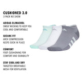 adidas Women's Cushioned 3.0 3-Pack No Show Sock-2