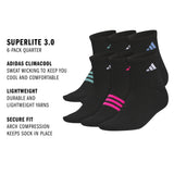 adidas Women's Superlite 3.0 6-Pack Quarter Sock-2