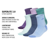adidas Women's Superlite 3.0 6-Pack Quarter Sock-2