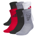 adidas Youth Cushioned Mixed 2.0 6-Pack Crew Sock-1